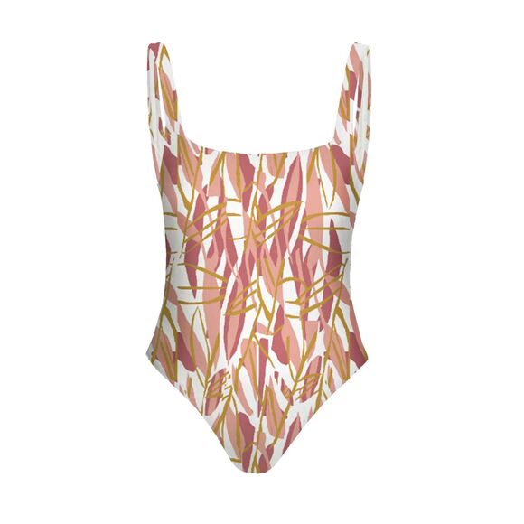 NWT Diarrablu Leila One Piece Square Neck Swimsuit in Blossom Rose Pink & Gold S - Picture 5 of 14